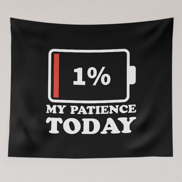 Item preview, Funny 1% Low Battery My Patience Today Retro Graphic designed and sold by Shape Snip Studio.