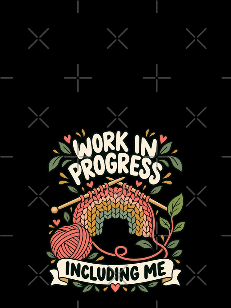 Thumbnail 4 of 4, iPhone Case, Work In Progress Including Me Knitting designed and sold by Text2tee.