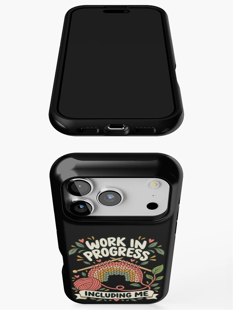 Thumbnail 3 of 4, iPhone Case, Work In Progress Including Me Knitting designed and sold by Text2tee.