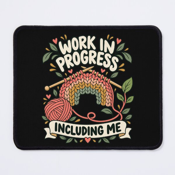 Item preview, Work In Progress Including Me Knitting designed and sold by Text2tee.