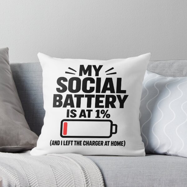 Item preview, My Social Battery Is At 1 Percent Introvert Humor    designed and sold by QuirkyQuoteTees.
