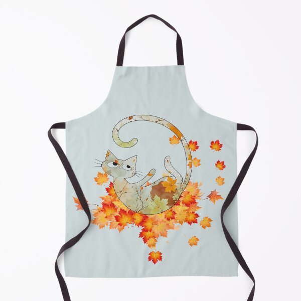 Item preview, Autumn leaves pattern cat rolling in leaves designed and sold by 247DesignStudio.