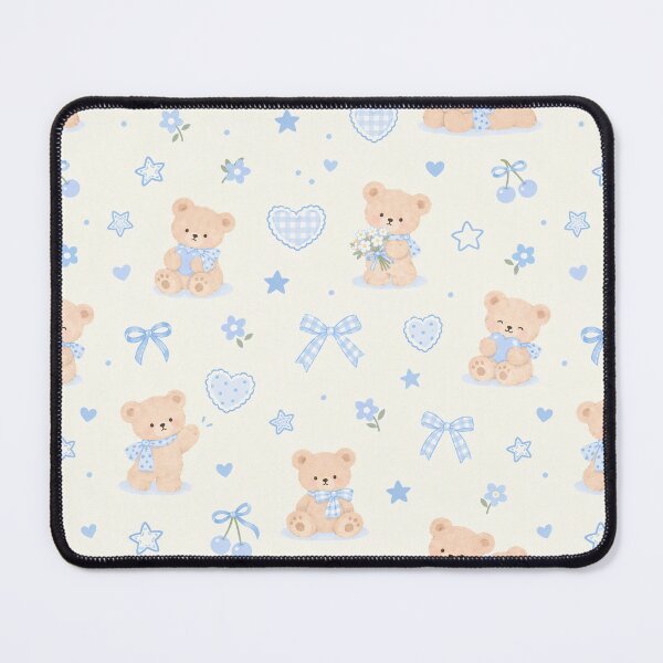 Item preview, Blue Teddy Bear Gingham Bow Pattern designed and sold by Luv4tete.