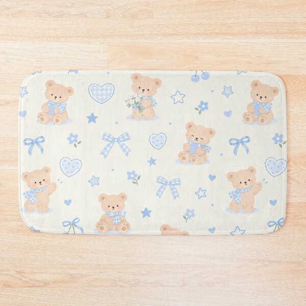 Item preview, Blue Teddy Bear Gingham Bow Pattern designed and sold by Luv4tete.