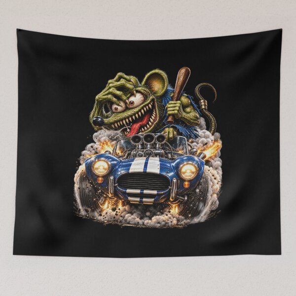 Artikelvorschau, Supercharged Blue Roadster – Wild Rat Monster Hot Rod Racing entworfen und verkauft von artistwill.