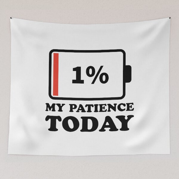 Item preview, Funny 1% Low Battery My Patience Today Retro Graphic designed and sold by Shape Snip Studio.