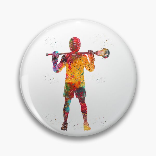 Item preview, Male Lacrosse Player Watercolor Art designed and sold by Liededrom..