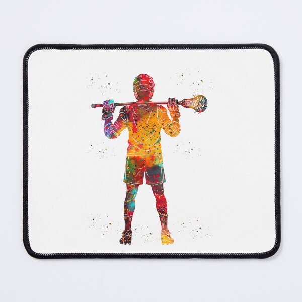 Item preview, Male Lacrosse Player Watercolor Art designed and sold by Liededrom..