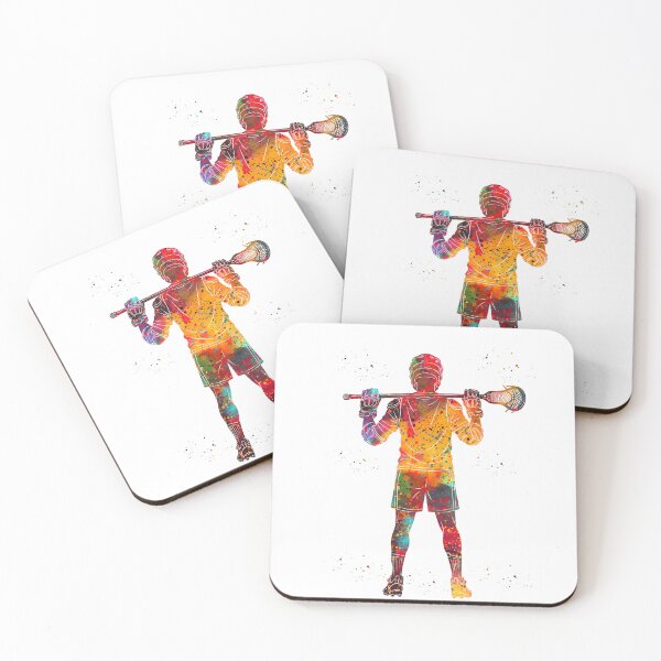 Item preview, Male Lacrosse Player Watercolor Art designed and sold by Liededrom..