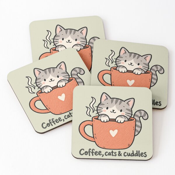 Item preview, coffee cats and cuddles designed and sold by sheelatewatia.