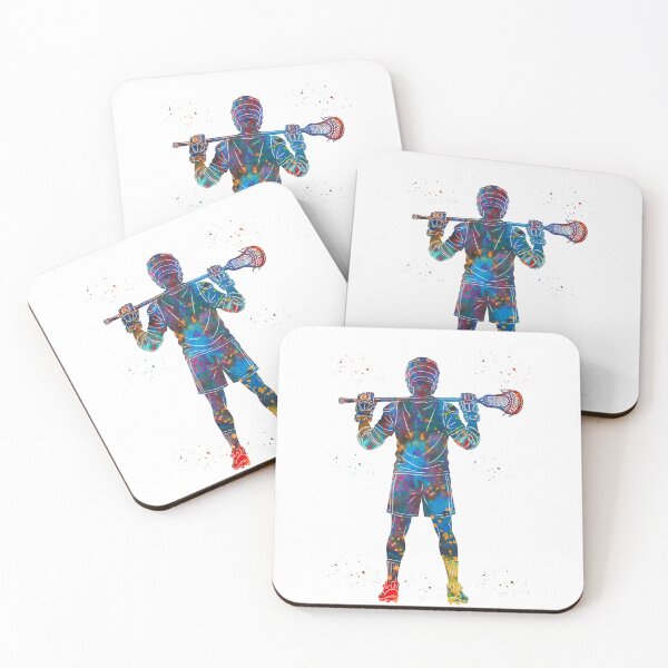 Item preview, Male Lacrosse Player Watercolor Art designed and sold by Liededrom..