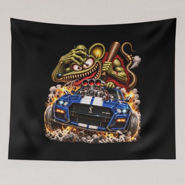 Artikelvorschau, Supercharged Blue Roadster – Wild Rat Monster Hot Rod Racing entworfen und verkauft von artistwill.