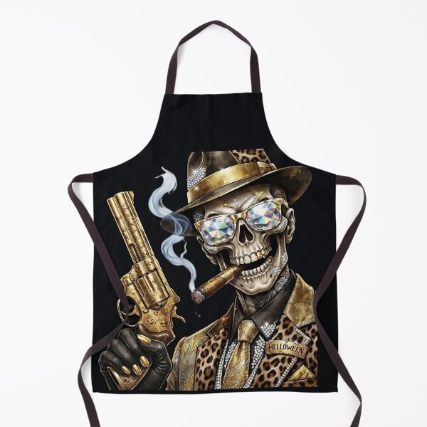 Item preview, Skull Man Gun Cigar Helloween Gold designed and sold by Voodoo Store Paranormal Collections.