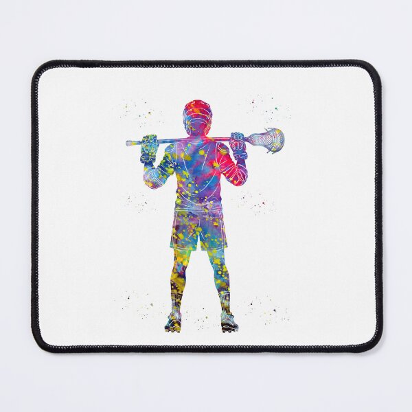 Item preview, Male Lacrosse Player Watercolor Art designed and sold by Liededrom..