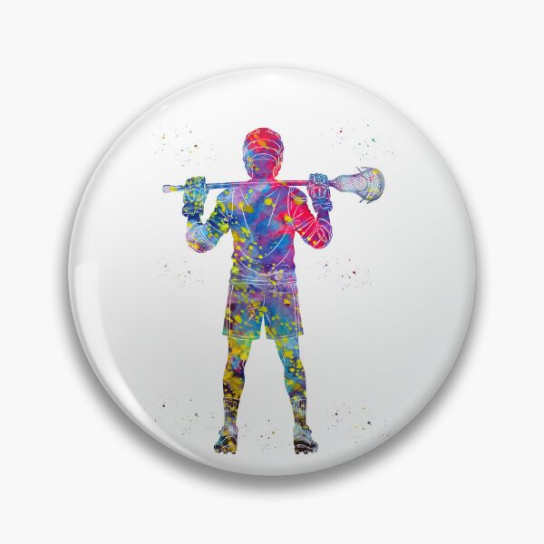Item preview, Male Lacrosse Player Watercolor Art designed and sold by Liededrom..