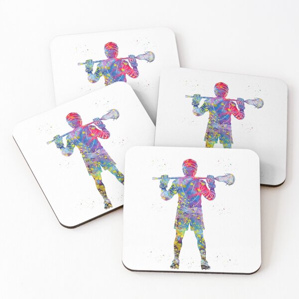 Item preview, Male Lacrosse Player Watercolor Art designed and sold by Liededrom..