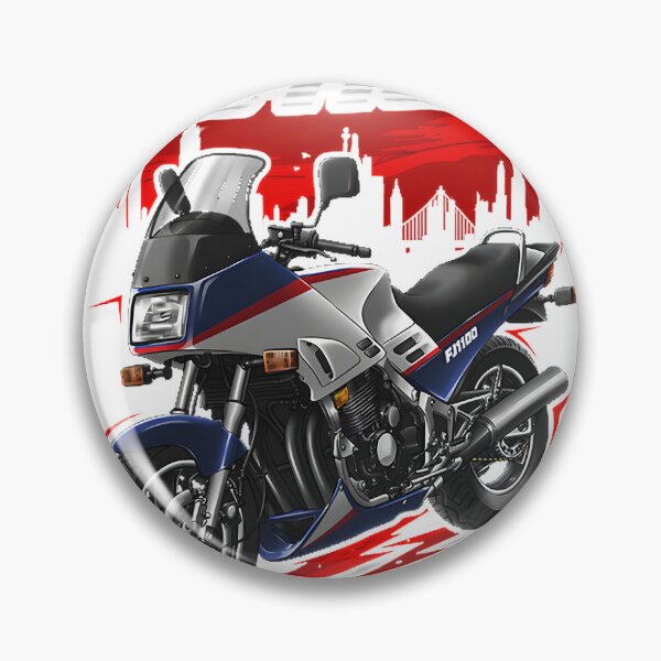 Artikelvorschau, Yamaha FJ Motorraddesign in Dunkelblau und Weiß für Fahrer entworfen und verkauft von area51design.
