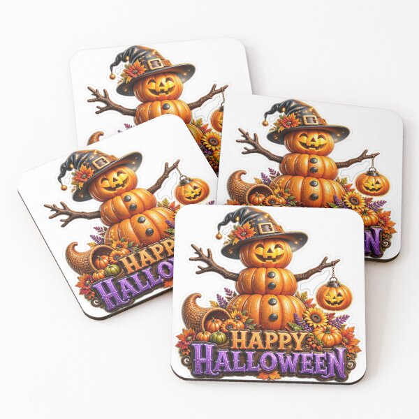 Item preview, Cute Happy Halloween Autumn Pumpkin and Cornucopia Illustration designed and sold by MargaretPolanco.