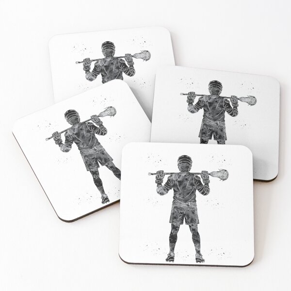 Item preview, Male Lacrosse Player Watercolor Art designed and sold by Liededrom..