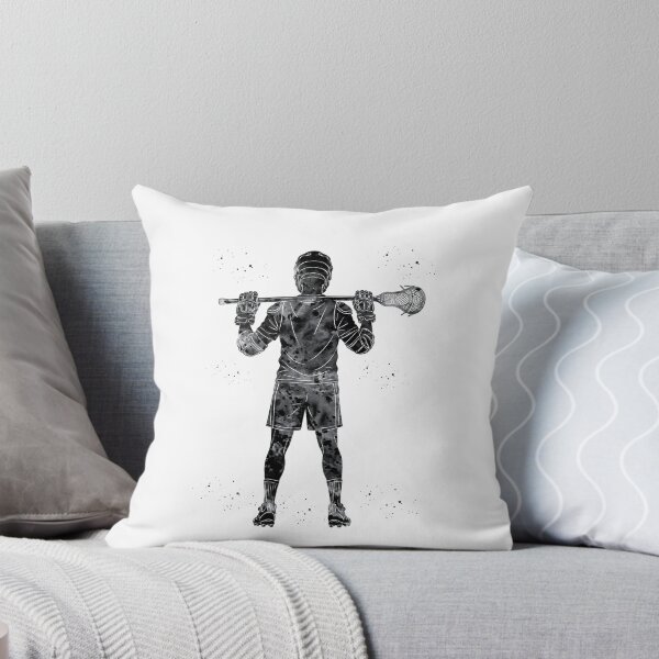 Item preview, Male Lacrosse Player Watercolor Art designed and sold by Liededrom..