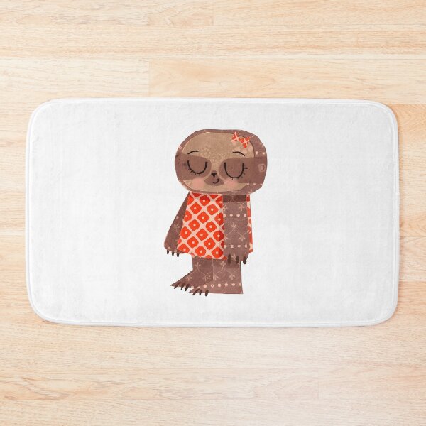 Item preview, Cozy Sloth in Red Geometric Poncho designed and sold by Mushroona.