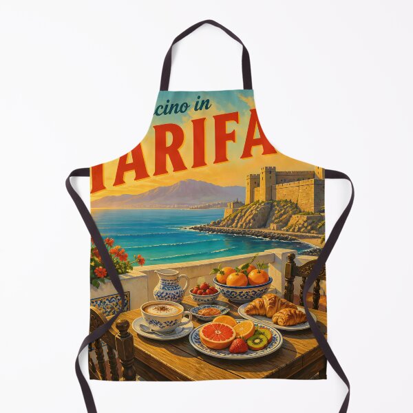 Item preview, Cappuccino in Tarifa Spain – Vintage Travel Poster designed and sold by LSVart.