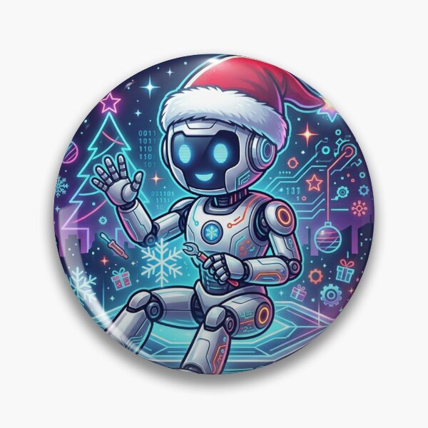 Artikelvorschau, Roboter-KI-Weihnachtsaufkleber entworfen und verkauft von Simplybe1.