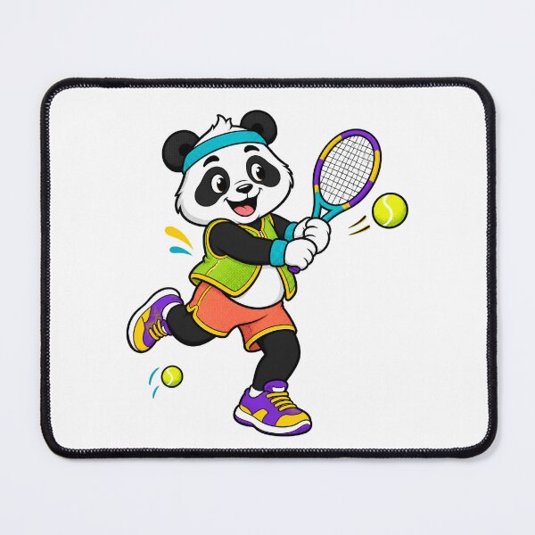 Item preview, Cute Cartoon Panda Playing Tennis Mascot designed and sold by ArtsAmaze.