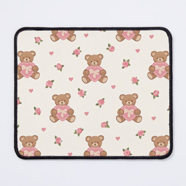 Item preview, Teddy Bear Heart Pink Rose Pattern designed and sold by Luv4tete.