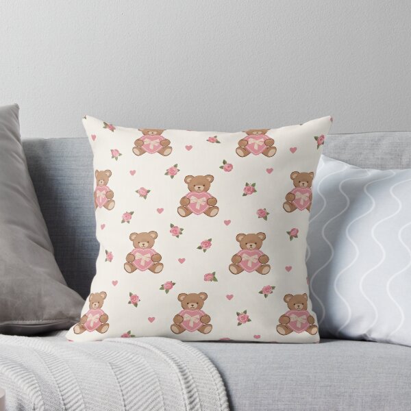 Item preview, Teddy Bear Heart Pink Rose Pattern designed and sold by Luv4tete.