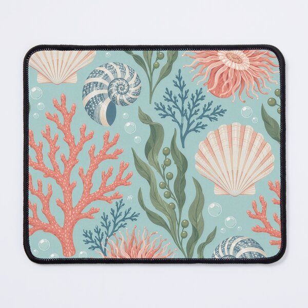 Item preview, Under the Sea Coral Reef & Seashells Seamless Pattern designed and sold by Alaa-love-art.