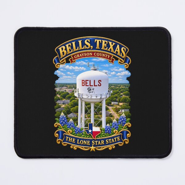 Item preview, Bells, Texas - Grayson County - with Village Building - Water Tower. Scene designed and sold by Military Insignia Products.