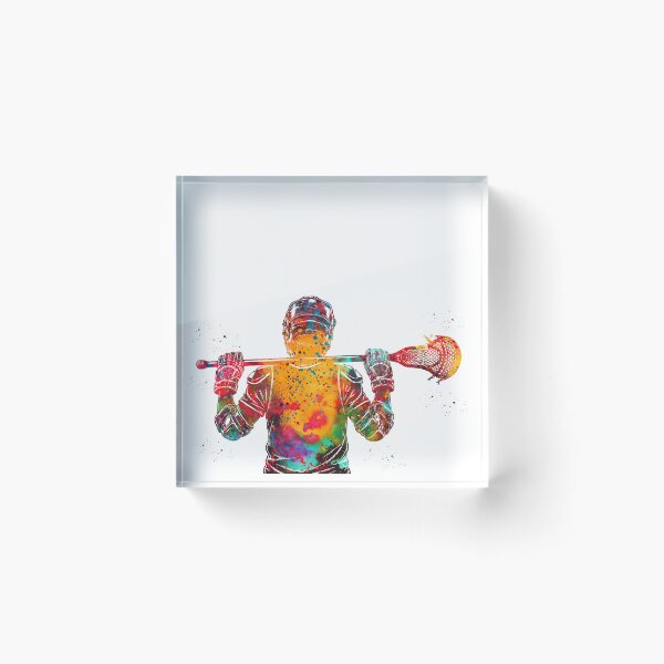 Item preview, Male Lacrosse Player Watercolor Art designed and sold by Liededrom..