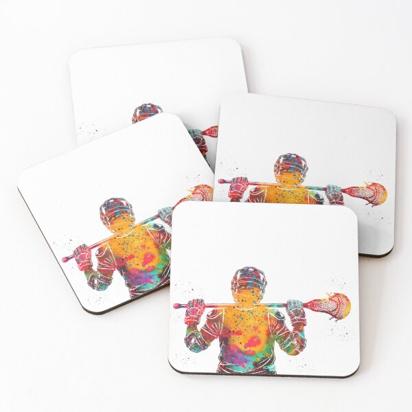 Item preview, Male Lacrosse Player Watercolor Art designed and sold by Liededrom..