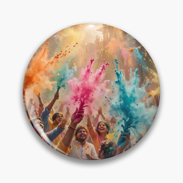 Item preview, Holi Festival Celebration | Joyful Crowd of Colors Wall Art designed and sold by Mr7Williams.