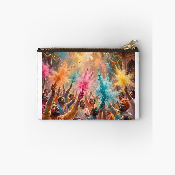 Item preview, Holi Festival Celebration | Joyful Crowd of Colors Wall Art designed and sold by Mr7Williams.