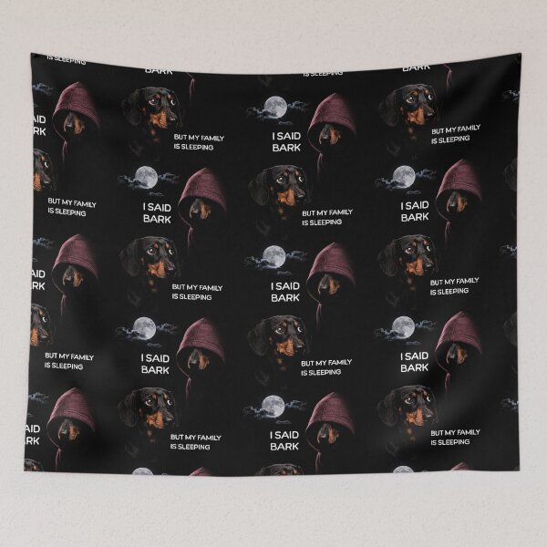 Item preview, Funny Dachshund Barking Moon Sleeping Family designed and sold by d247.