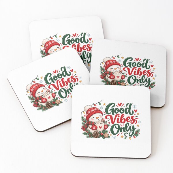Item preview, Good Vibes Only – Cute Christmas Snowman Holiday Typography designed and sold by Sania Wazir Studio.