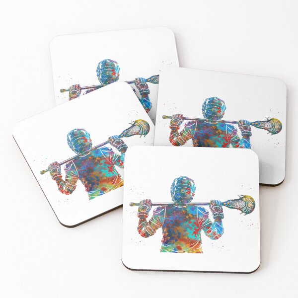 Item preview, Male Lacrosse Player Watercolor Art designed and sold by Liededrom..