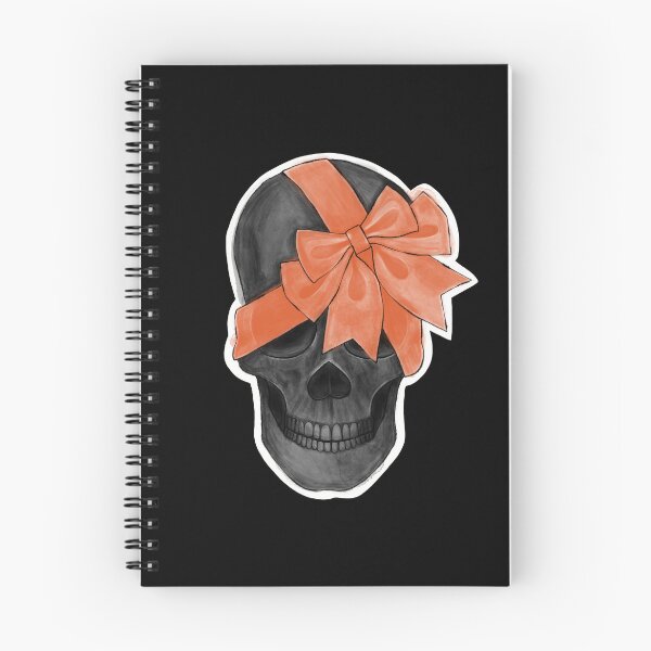 Item preview, Skull tied with an Orange Bow designed and sold by MetalTea.