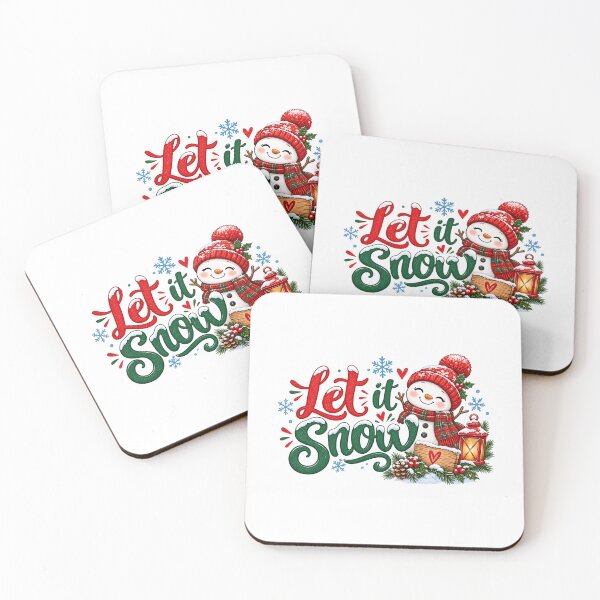 Item preview, Let It Snow – Cute Christmas Snowman Typography Design designed and sold by Sania Wazir Studio.