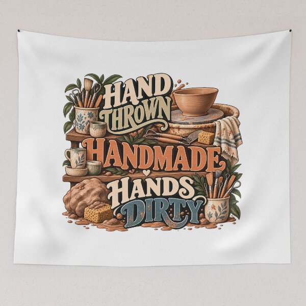 Item preview, Hand Thrown Handmade Hands Dirty designed and sold by MysticCanvasAi.
