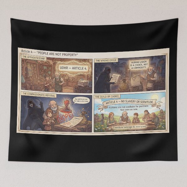 Item preview, Article 4: People are not commodities, they are free. designed and sold by Mianku | Für das Leben.