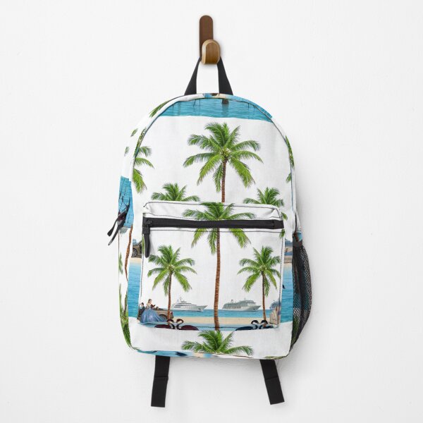 Item preview, Tropical Vacation by the Sea with Camping Flamingos designed and sold by Plushshop.