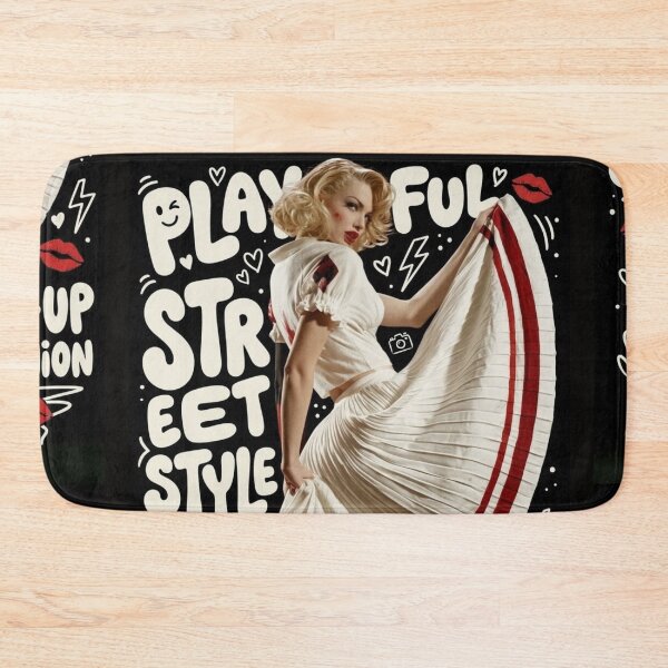 Item preview, Pin-Up Girl Twirls Through Typography and Left Lightning Bolt Picks a Side  designed and sold by Print Fiction.