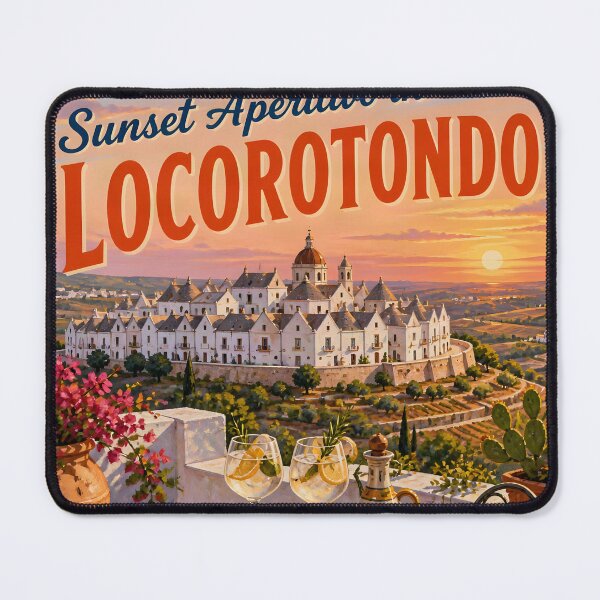 Item preview, Locorotondo Italy Sunset Aperitivo – Vintage Travel Poster designed and sold by LSVart.