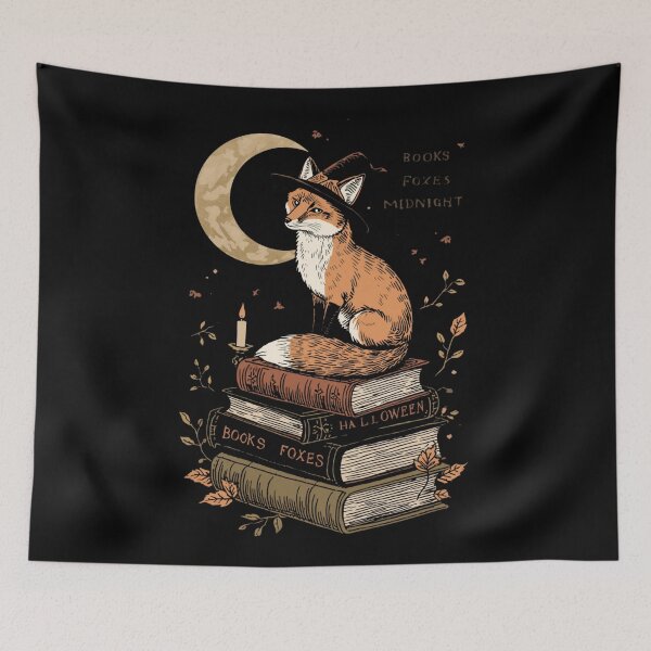 Item preview, Bookish Halloween Fox designed and sold by ChicTrendz.