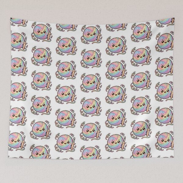 Item preview, Cute Yarn Ball Sticker – Kawaii Knitting & Crochet Lover designed and sold by Shree shyam khatu ji.