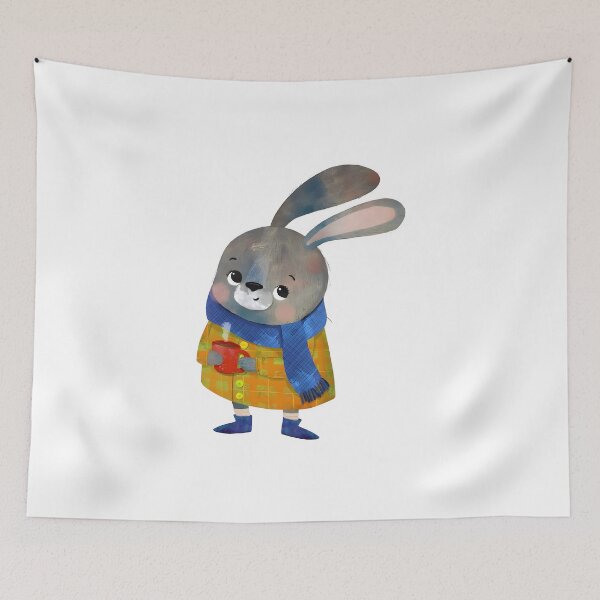 Item preview, Chilly Days & Hot Cocoa Bunny designed and sold by Mushroona.