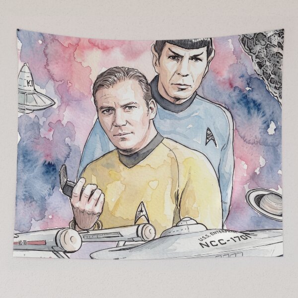 Item preview, Starship Enterprise: Captain Kirk, and Mr. Spock designed and sold by sid1802.